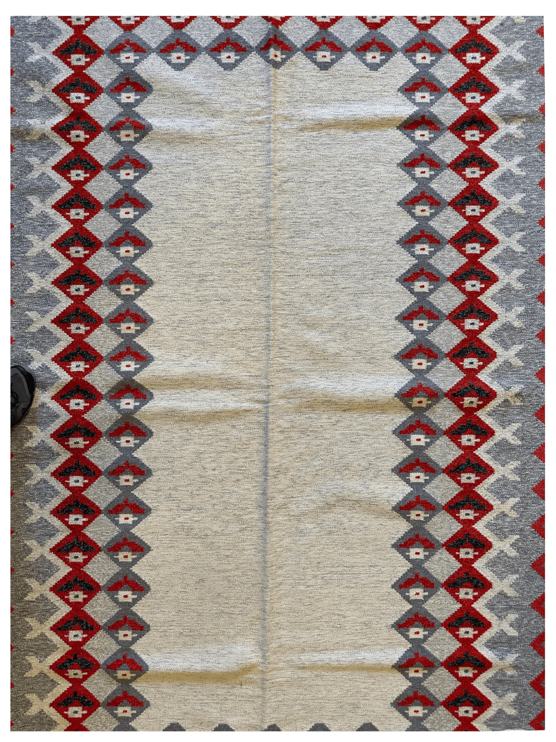Eastern European Diamond Patterned Kilim Rug 6’4” x 9’1” - Tampa Home & Garden Store