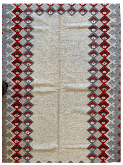 Eastern European Diamond Patterned Kilim Rug 6’4” x 9’1” - Tampa Home & Garden Store