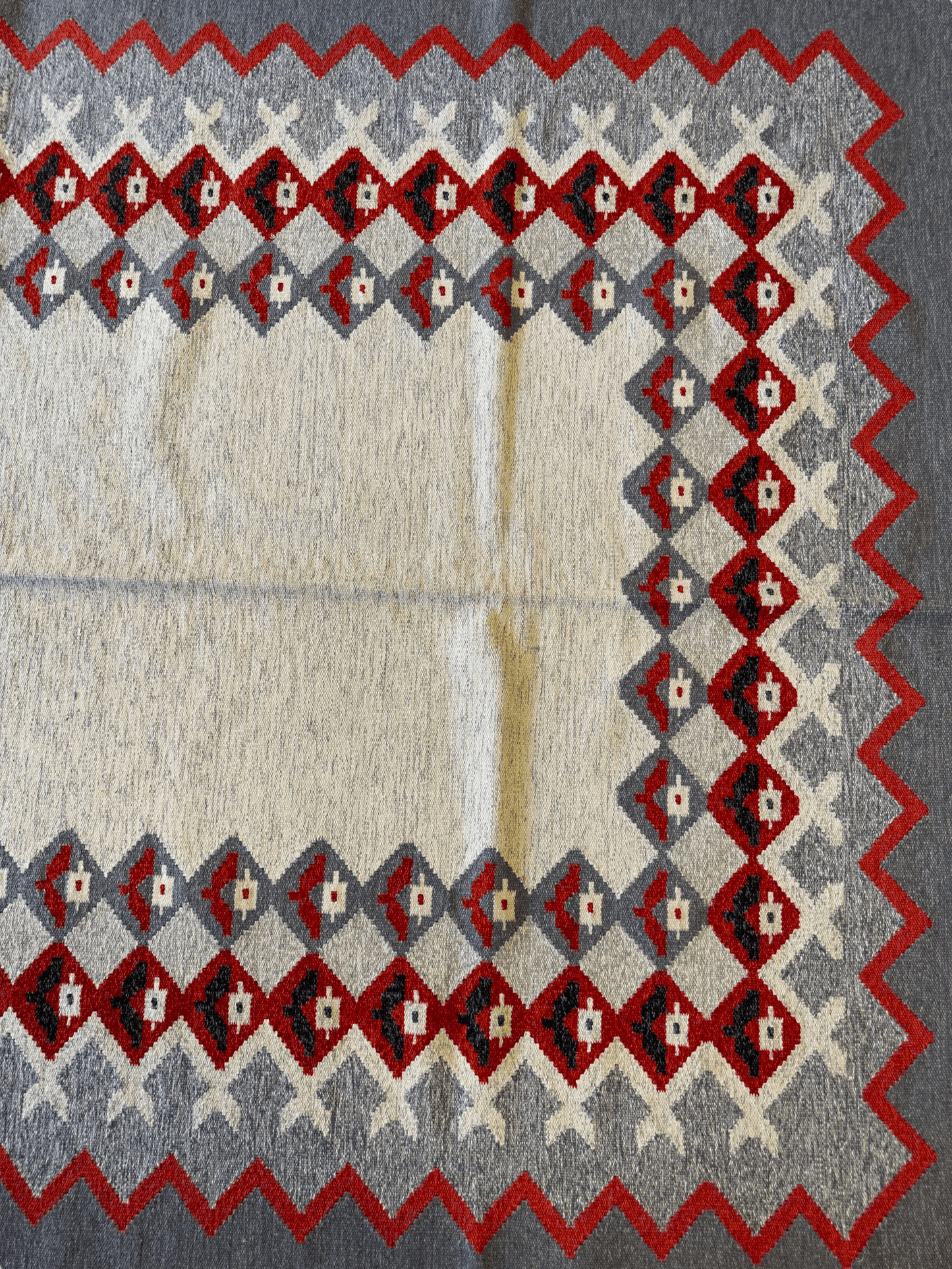 Eastern European Diamond Patterned Kilim Rug 6’4” x 9’1” - Tampa Home & Garden Store
