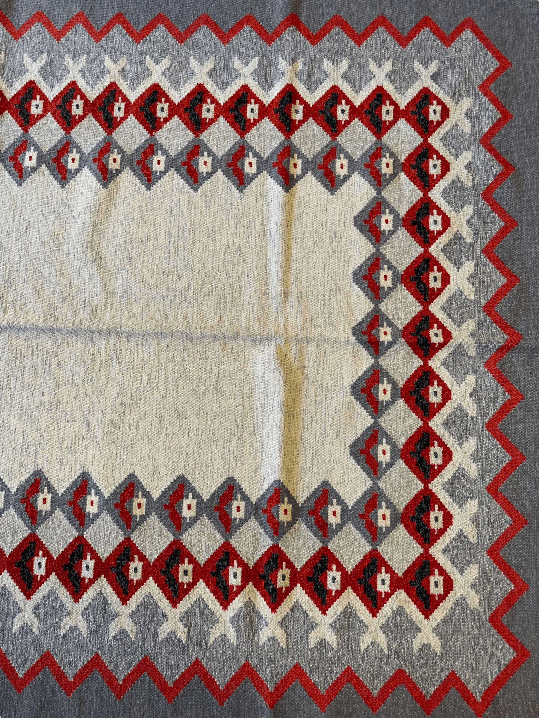 Eastern European Diamond Patterned Kilim Rug 6’4” x 9’1” - Tampa Home & Garden Store