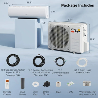 XPro 35000 BTU 3 Zone Ceiling Cassette Mini Split