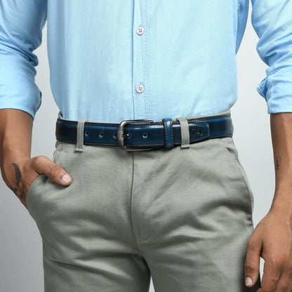 Eclipse Blue Leather Belt - Tampa Home & Garden Store