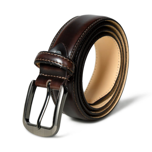 Eclipse Dark Brown Leather Belt - Tampa Home & Garden Store
