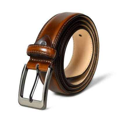 Eclipse Walnut Brown Leather Belt - Tampa Home & Garden Store