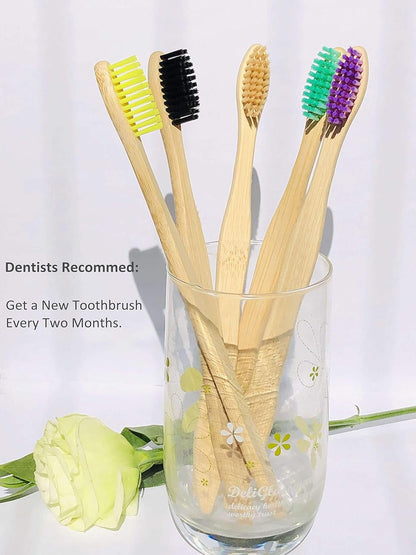 Eco-Friendly Bamboo Toothbrushes – Set of 10 - Tampa Home & Garden Store