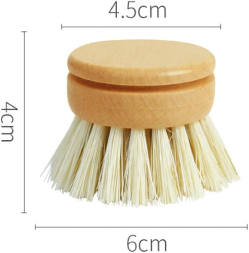 Eco-Friendly Dish Brush Replacement Heads - 5 Pieces Natural Sisal Hemp and Beech Wood Scrubbing Brushes / - Tampa Home & Garden Store
