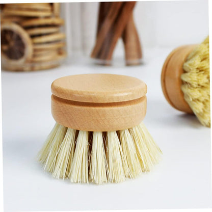 Eco-Friendly Dish Brush Replacement Heads - 5 Pieces Natural Sisal Hemp and Beech Wood Scrubbing Brushes / - Tampa Home & Garden Store