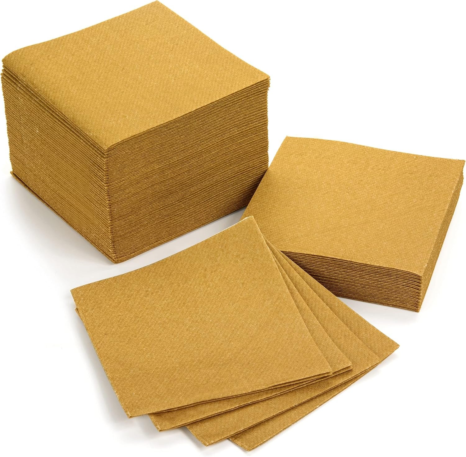Eco-Friendly Linen-Feel Cocktail Napkins – Premium Disposable Beverage Napkins, Reusable & Biodegradable (4.75"x4.75" Folded, 50-Pack) - Tampa Home & Garden Store