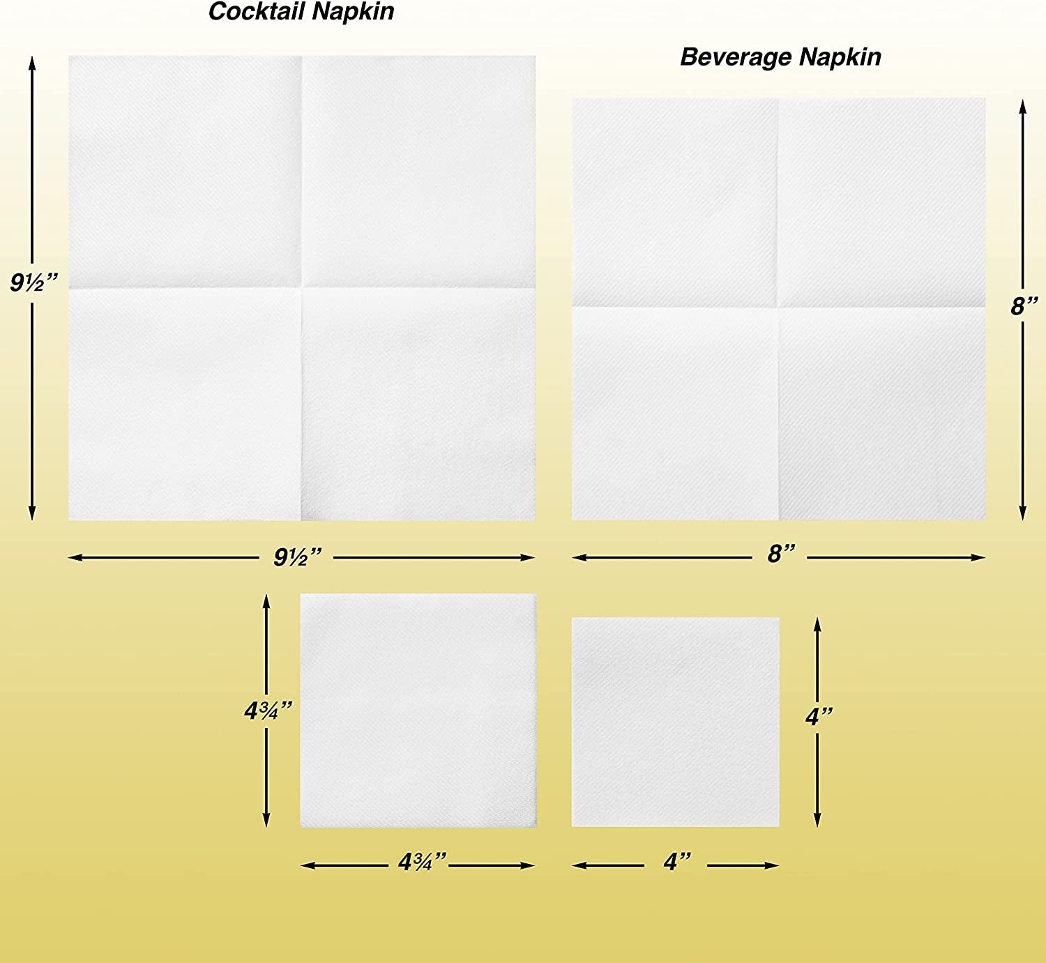 Eco-Friendly Linen-Feel Cocktail Napkins – Premium Disposable Beverage Napkins, Reusable & Biodegradable (4.75"x4.75" Folded, 50-Pack) - Tampa Home & Garden Store