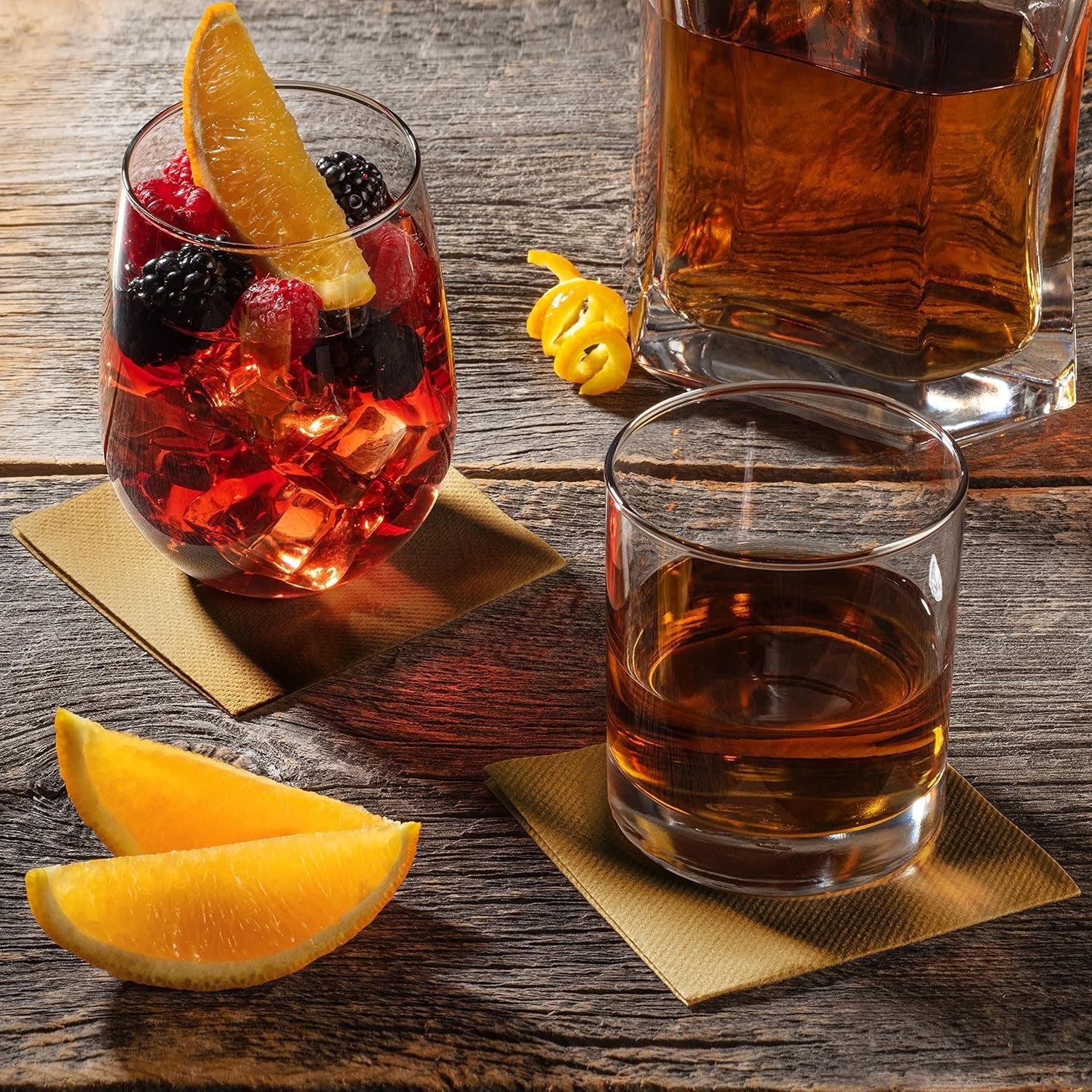 Eco-Friendly Linen-Feel Cocktail Napkins – Premium Disposable Beverage Napkins, Reusable & Biodegradable (4.75"x4.75" Folded, 50-Pack) - Tampa Home & Garden Store