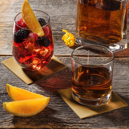 Eco-Friendly Linen-Feel Cocktail Napkins – Premium Disposable Beverage Napkins, Reusable & Biodegradable (4.75"x4.75" Folded, 50-Pack) - Tampa Home & Garden Store