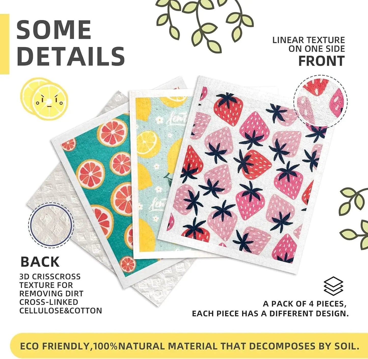 🌿 Eco-Friendly Swedish Dishcloths – 100% Compostable Wood Pulp & Cotton - Tampa Home & Garden Store