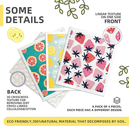 🌿 Eco-Friendly Swedish Dishcloths – 100% Compostable Wood Pulp & Cotton - Tampa Home & Garden Store