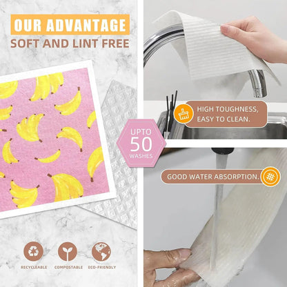 🌿 Eco-Friendly Swedish Dishcloths – 100% Compostable Wood Pulp & Cotton - Tampa Home & Garden Store