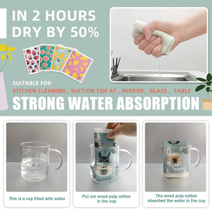 🌿 Eco-Friendly Swedish Dishcloths – 100% Compostable Wood Pulp & Cotton - Tampa Home & Garden Store
