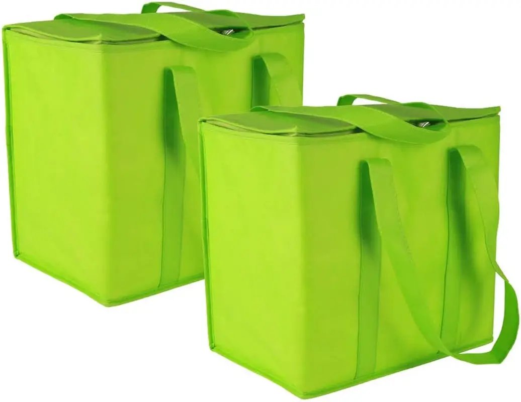 ♻️ EcoInsulate™ Heavy-Duty Reusable Insulated Grocery Bags – 2-Pack, Large Capacity, Thermal Cooler Totes with Zipper & Reinforced Bottom – For Groceries, Picnics, Camping & More - Tampa Home & Garden Store