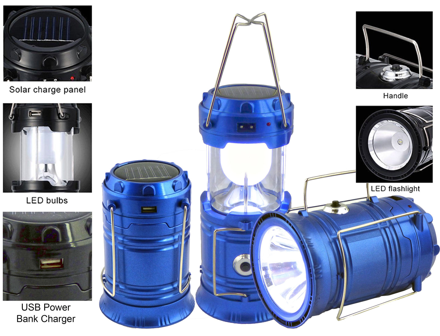🌞 EcoSmart 3-in-1 Solar LED Lantern – Collapsible Lantern, Flashlight & USB Power Bank | Sustainable Outdoor Lighting & Emergency Power - Tampa Home & Garden Store