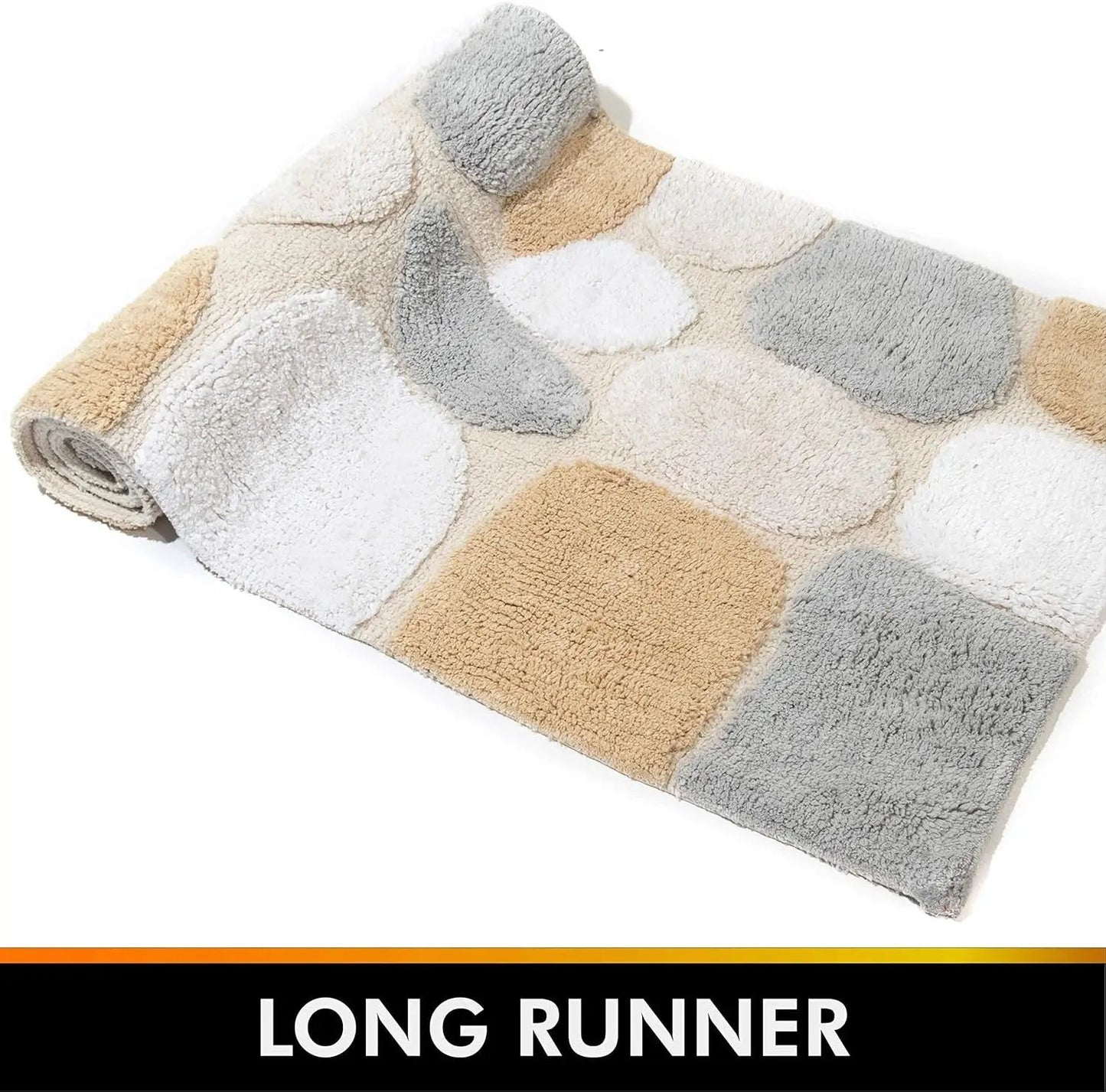 🛁 EcoSoft™ 100% Cotton Pebble Bath Runner – Machine Washable, Non-Slip Latex Backing, Spa-Inspired Comfort – 24"x60" - Tampa Home & Garden Store