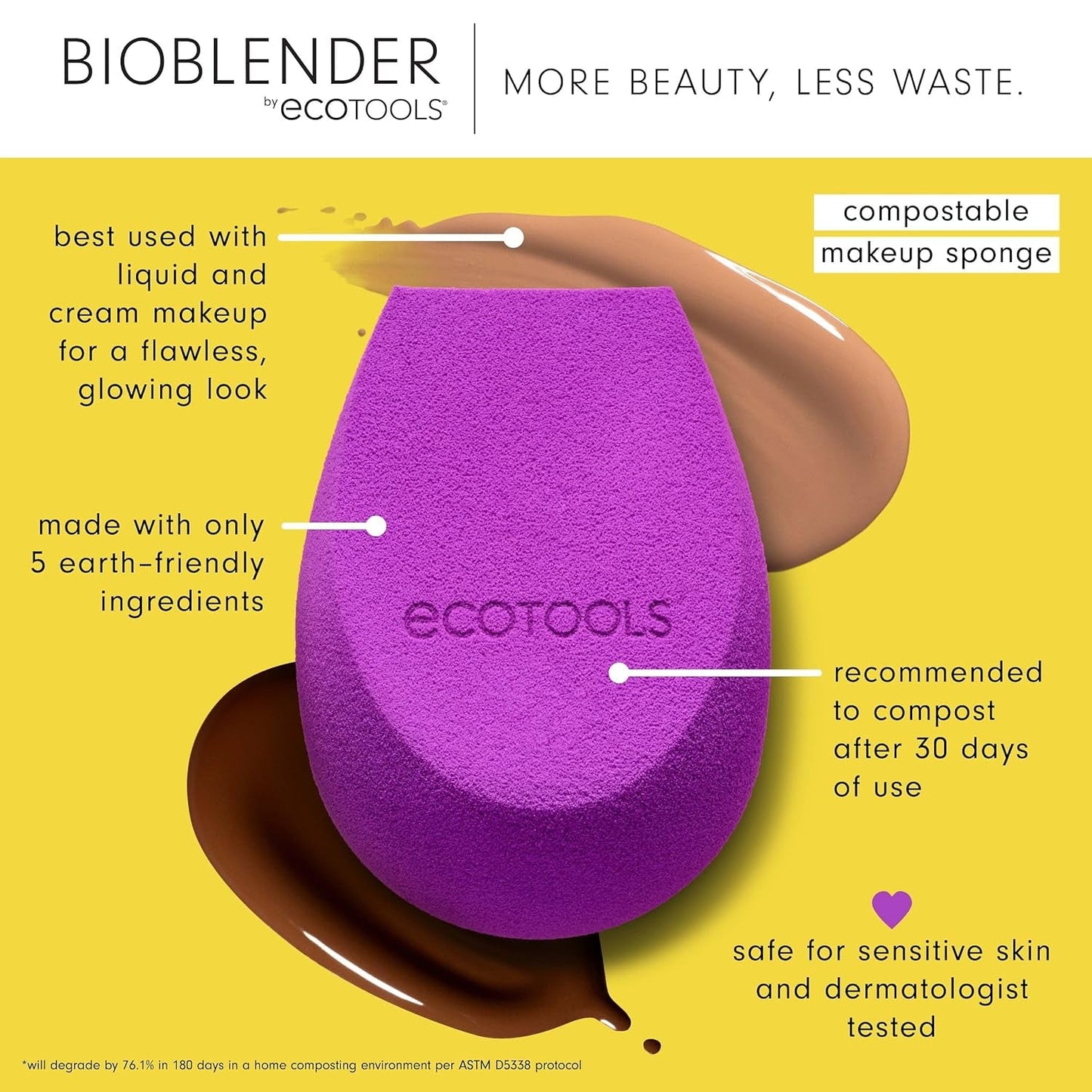EcoTools Bioblender Compostable Makeup Sponge — Flawless Blending Meets Sustainability - Tampa Home & Garden Store