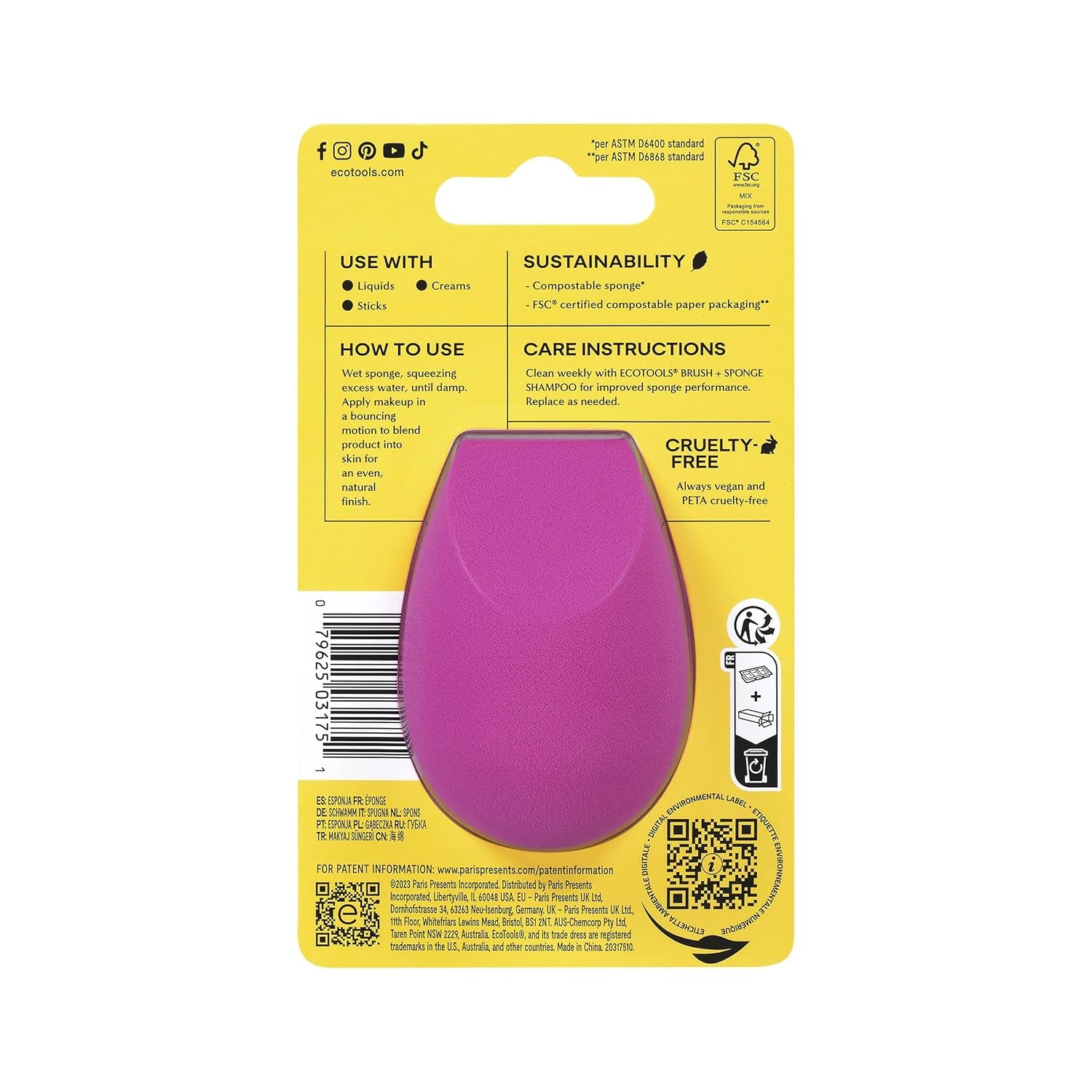 EcoTools Bioblender Compostable Makeup Sponge — Flawless Blending Meets Sustainability - Tampa Home & Garden Store