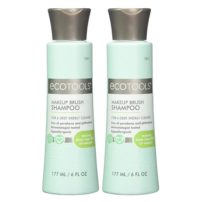 EcoTools Makeup Brush Shampoo – Gentle Plant-Based Cleaner for Makeup Brushes & Sponges | 2 Pack, 6 oz Bottles | Vegan, Hypoallergenic, Eco-Friendly - Tampa Home & Garden Store