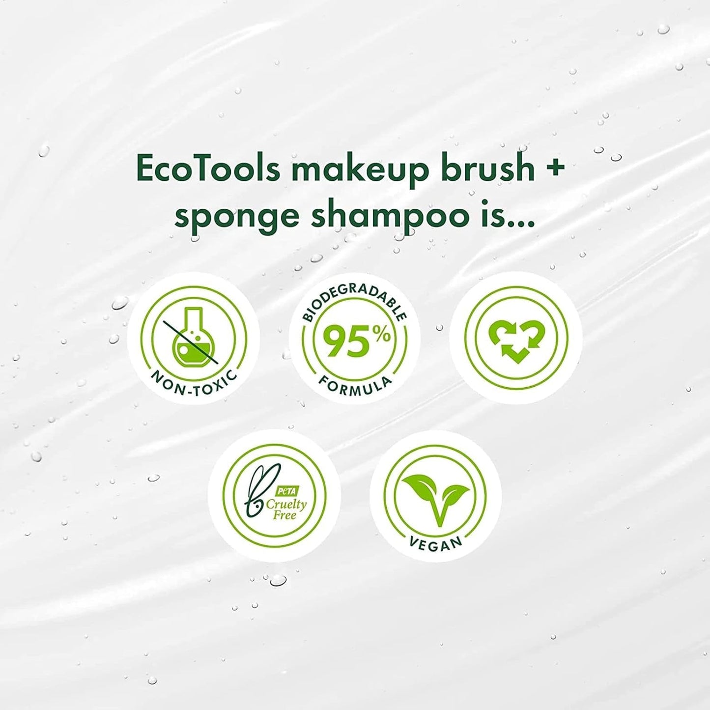 EcoTools Makeup Brush Shampoo – Gentle Plant-Based Cleaner for Makeup Brushes & Sponges | 2 Pack, 6 oz Bottles | Vegan, Hypoallergenic, Eco-Friendly - Tampa Home & Garden Store