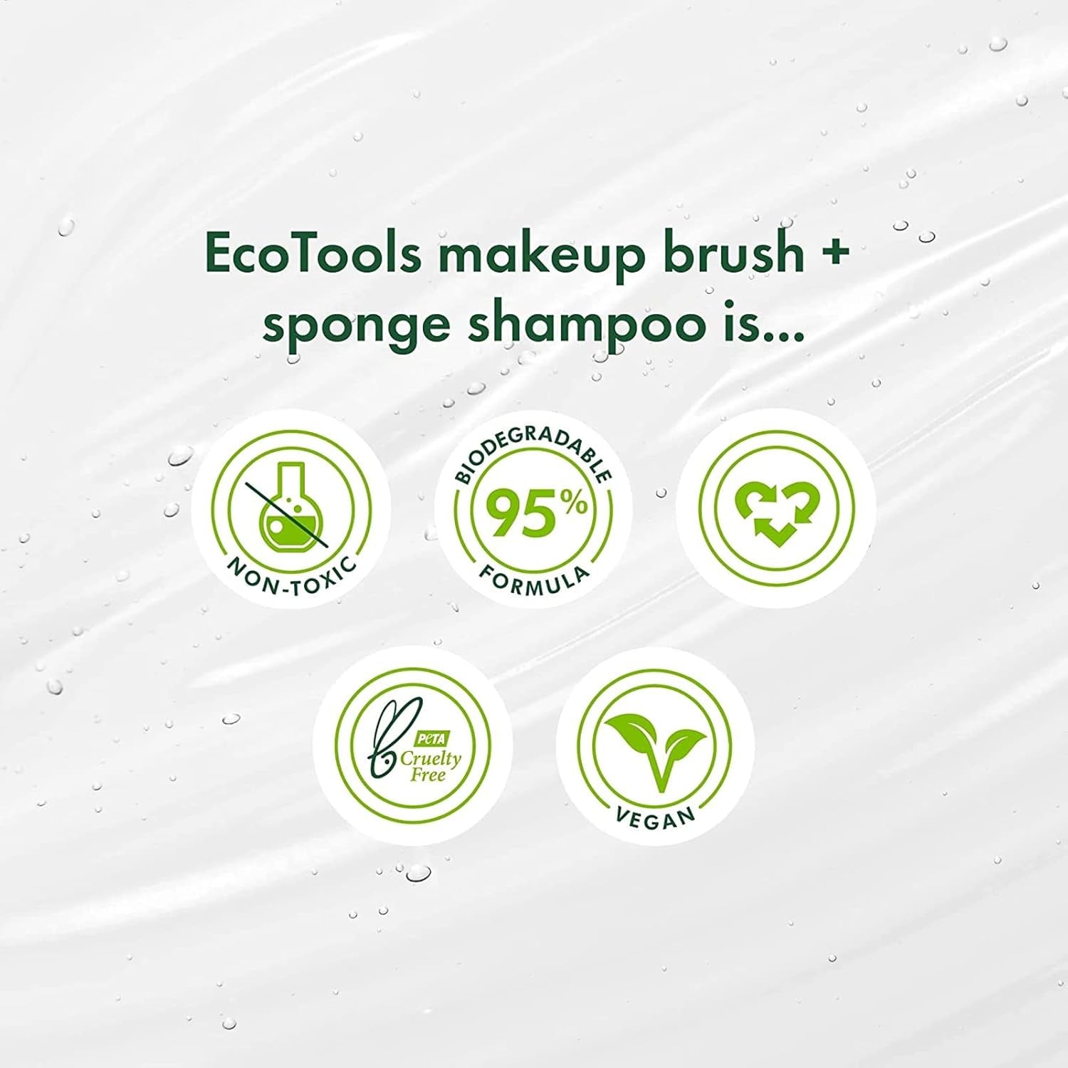 EcoTools Makeup Brush Shampoo – Gentle Plant-Based Cleaner for Makeup Brushes & Sponges | 2 Pack, 6 oz Bottles | Vegan, Hypoallergenic, Eco-Friendly - Tampa Home & Garden Store