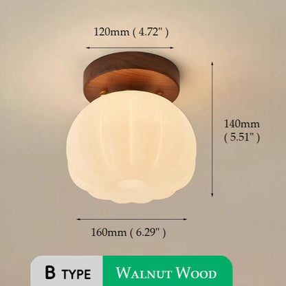 Pumpkin Flush Mount Ceiling Light Modern Round LED Ceiling Lamp
