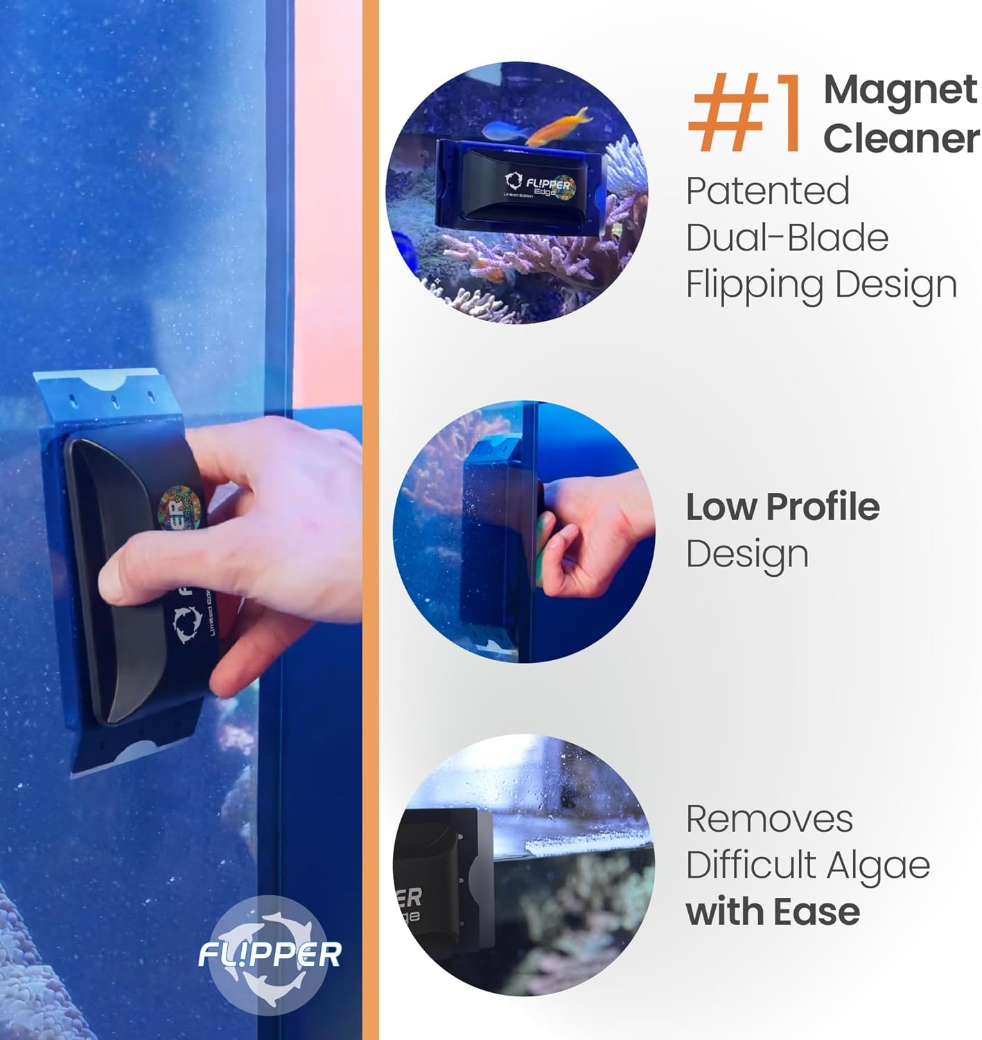 Flipper Edge 2-in-1 Magnetic Aquarium Cleaner