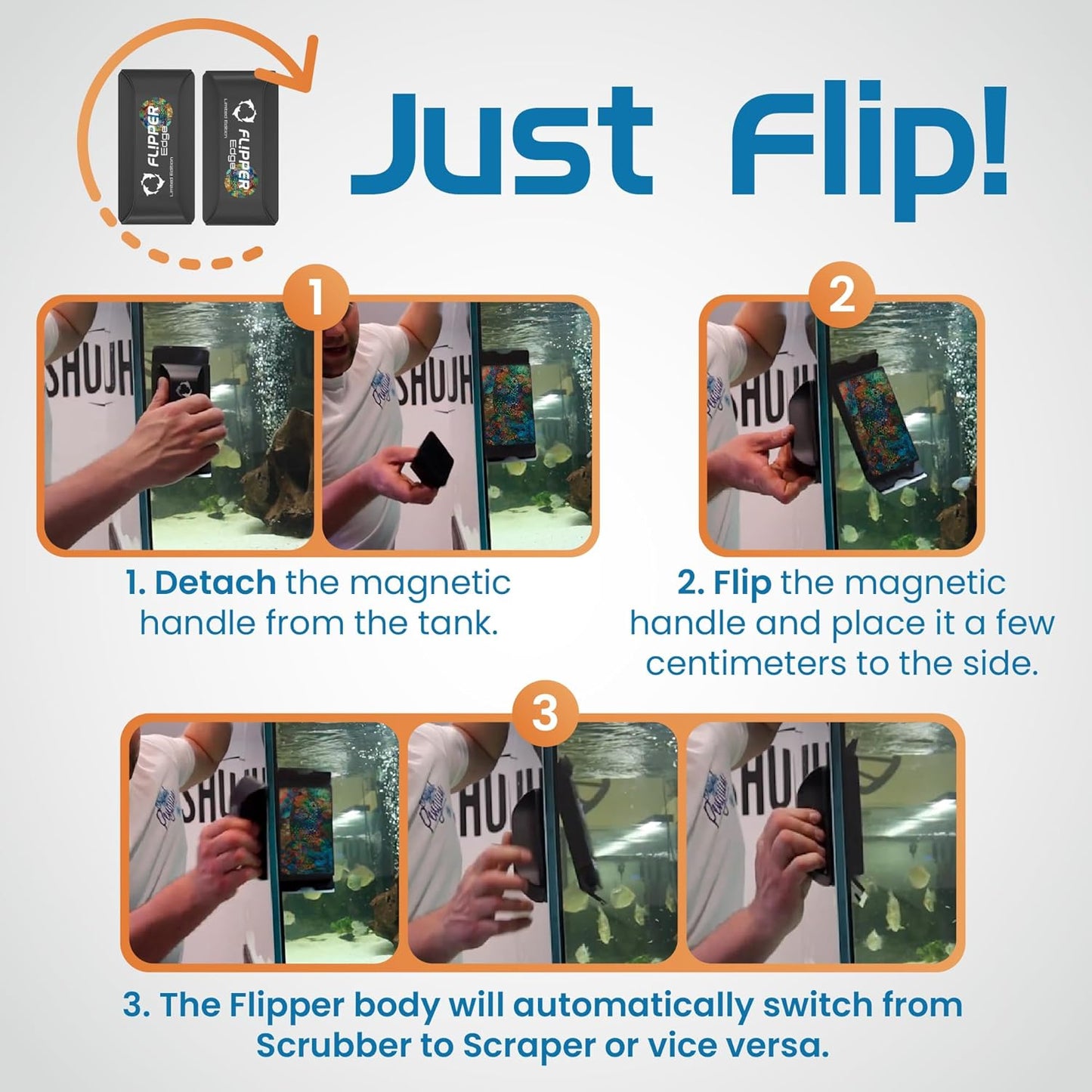 Flipper Edge 2-in-1 Magnetic Aquarium Cleaner