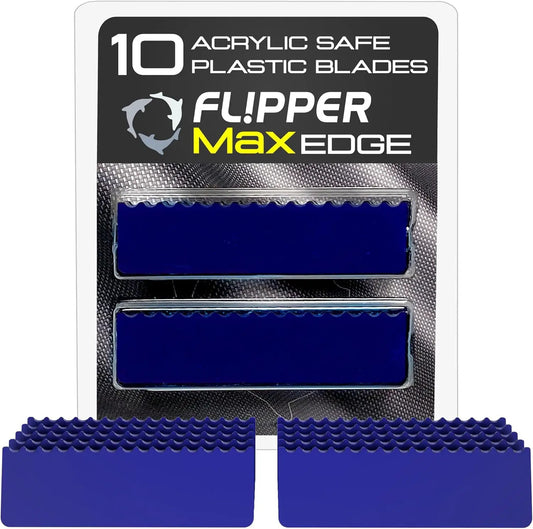 Flipper Edge Max replacement blades, 10-pack, acrylic-safe plastic blades for aquarium cleaning on Tampa Home & Garden Store