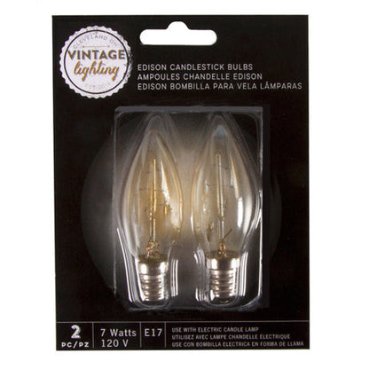 Edison Candlestick Bulbs - E17 - 2 pieces - Tampa Home & Garden Store