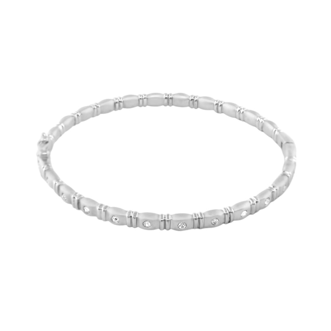 Axis LGA Rhodium Stackable Bracelet by Lauren G Adams, rhodium-tone metal with crystal accents on Tampa Home & Garden Store