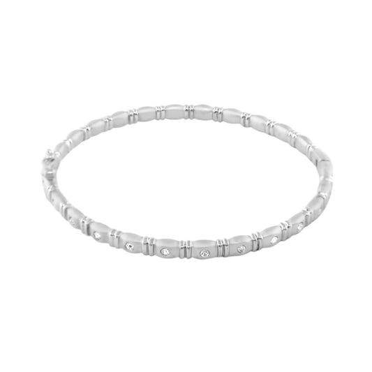 Axis LGA Rhodium Stackable Bracelet by Lauren G Adams, rhodium-tone metal with crystal accents on Tampa Home & Garden Store