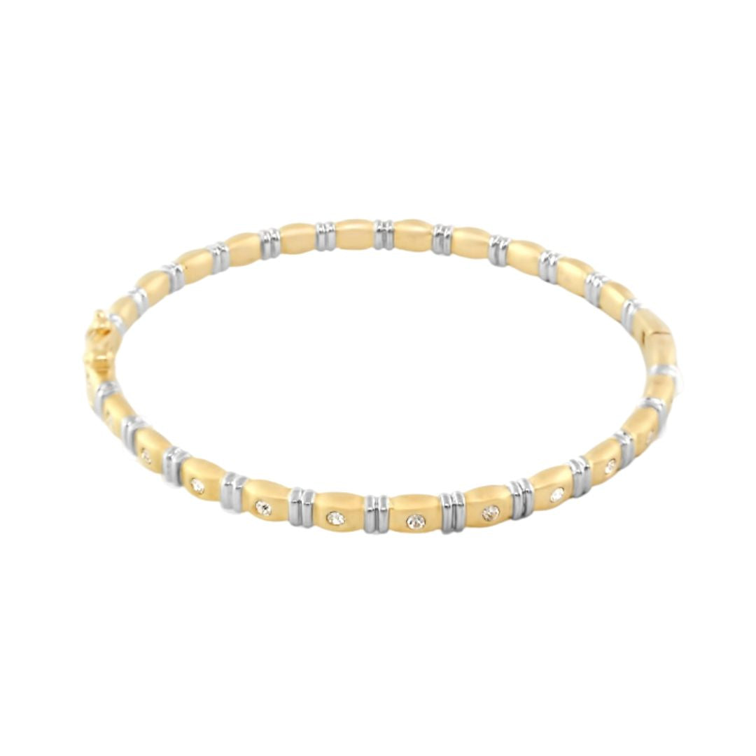Axis LGA Stackable Bracelet by Lauren G Adams, gold-tone beads with silver spacers on Tampa Home & Garden Store