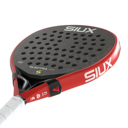 Padel racket ST5 Electra Pro 2026 Fire Red by Siux USA, red frame with gray perforated face on Tampa Home & Garden Store