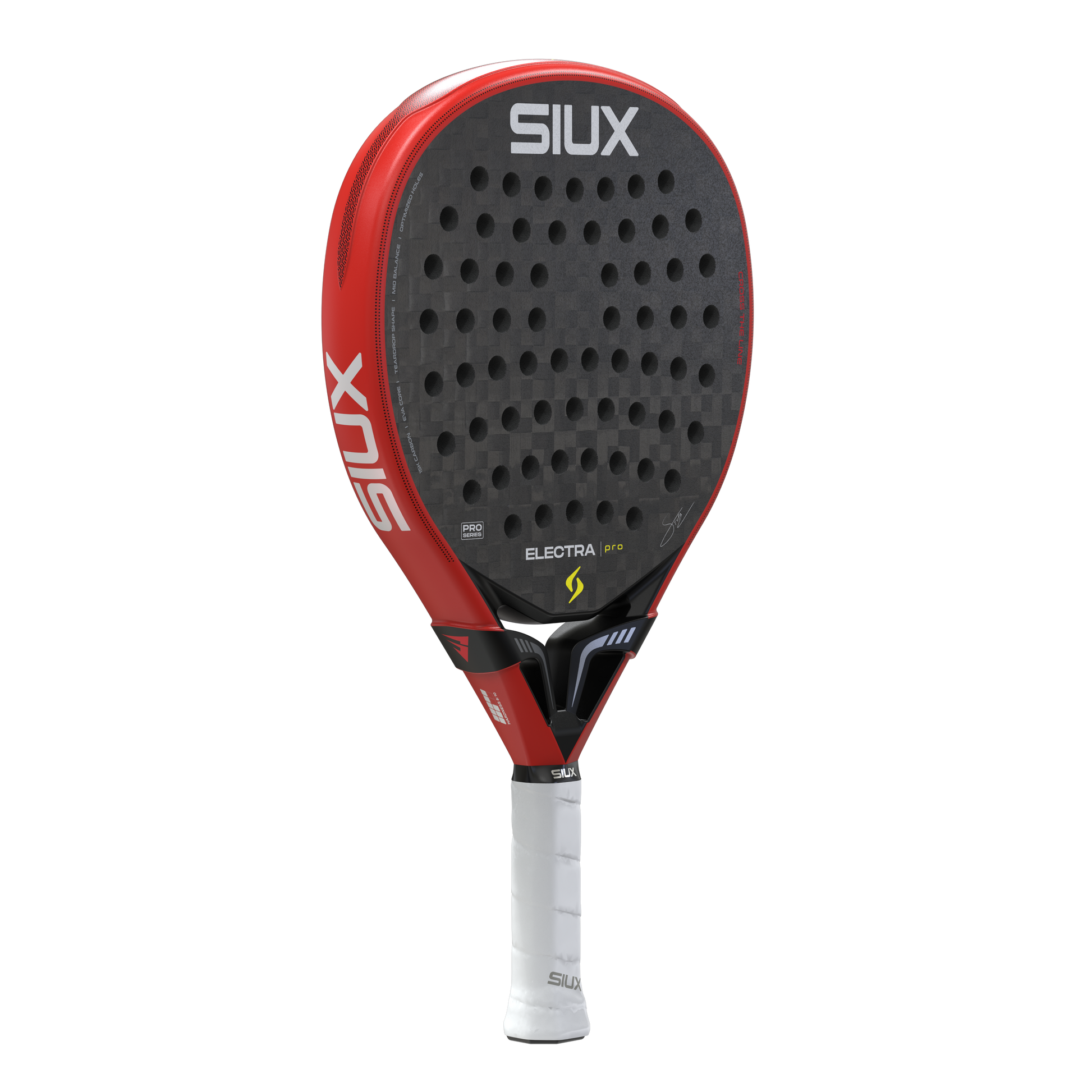 Padel racket ST5 Electra Pro 2026 Fire Red by Siux USA red frame, perforated dark face on Tampa Home & Garden Store