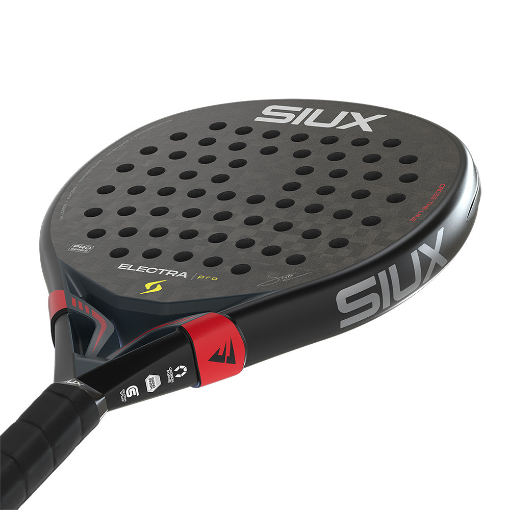 ST5 Electra Pro 2026 Shadow Red padel racket by Siux USA; black frame with red accents on Tampa Home & Garden Store