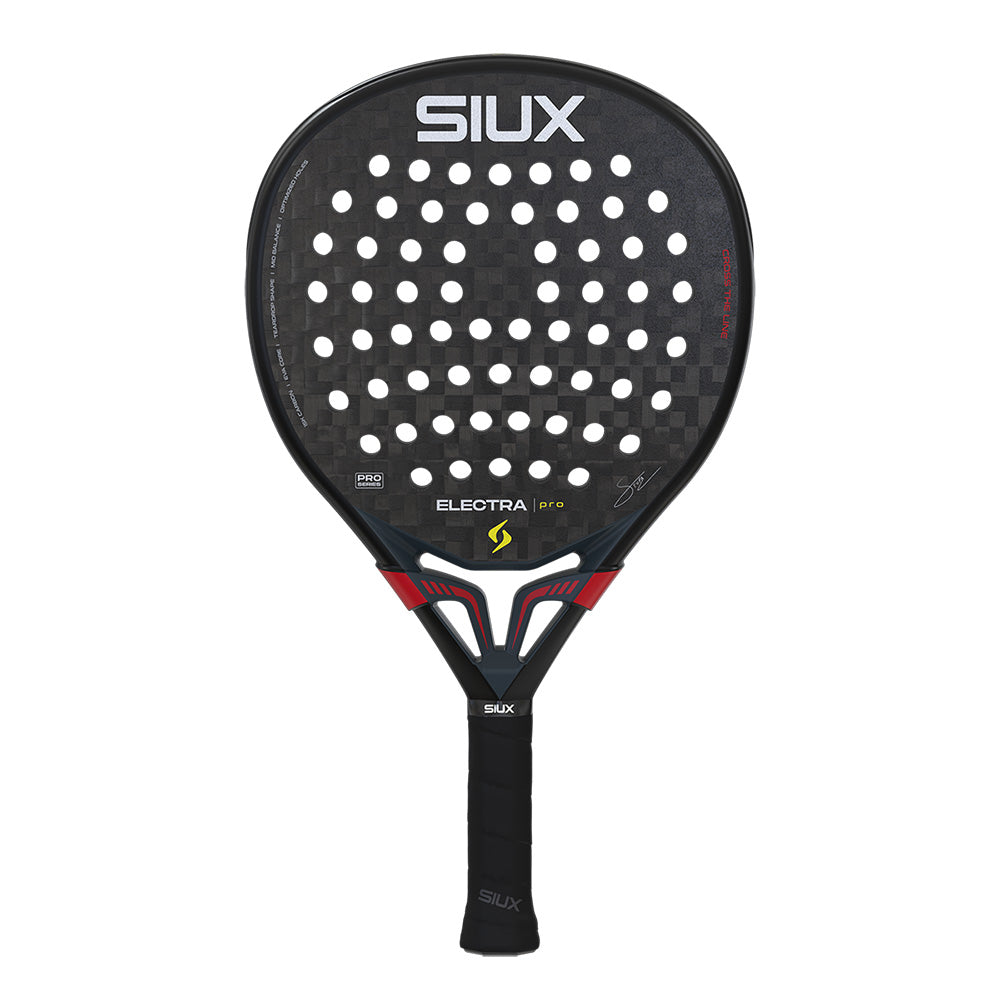 Padel racket ST5 Electra Pro 2026 Shadow Red by Siux USA, black carbon surface with white dots on Tampa Home & Garden Store