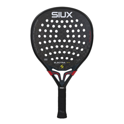 Padel racket ST5 Electra Pro 2026 Shadow Red by Siux USA, black carbon surface with white dots on Tampa Home & Garden Store