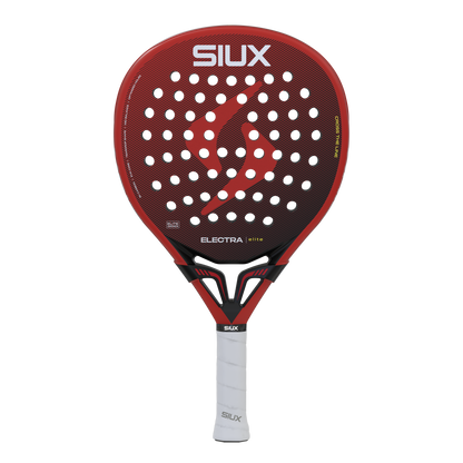 Electra Elite 2026 padel racket by Siux USA in red with diagonal pattern and perforations on Tampa Home & Garden Store
