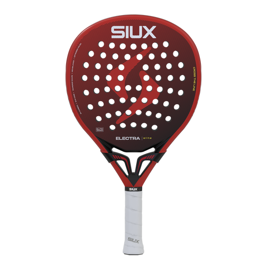 Electra Elite 2026 padel racket by Siux USA in red with diagonal pattern and perforations on Tampa Home & Garden Store