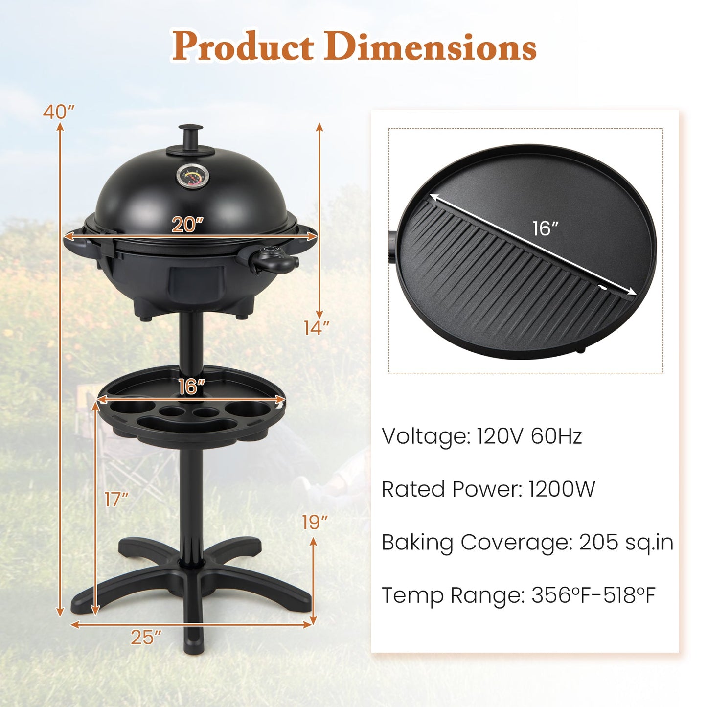 Parrilla eléctrica para barbacoa de 1200 W, para interior y exterior, con placa antiadherente de 2 zonas, color negro