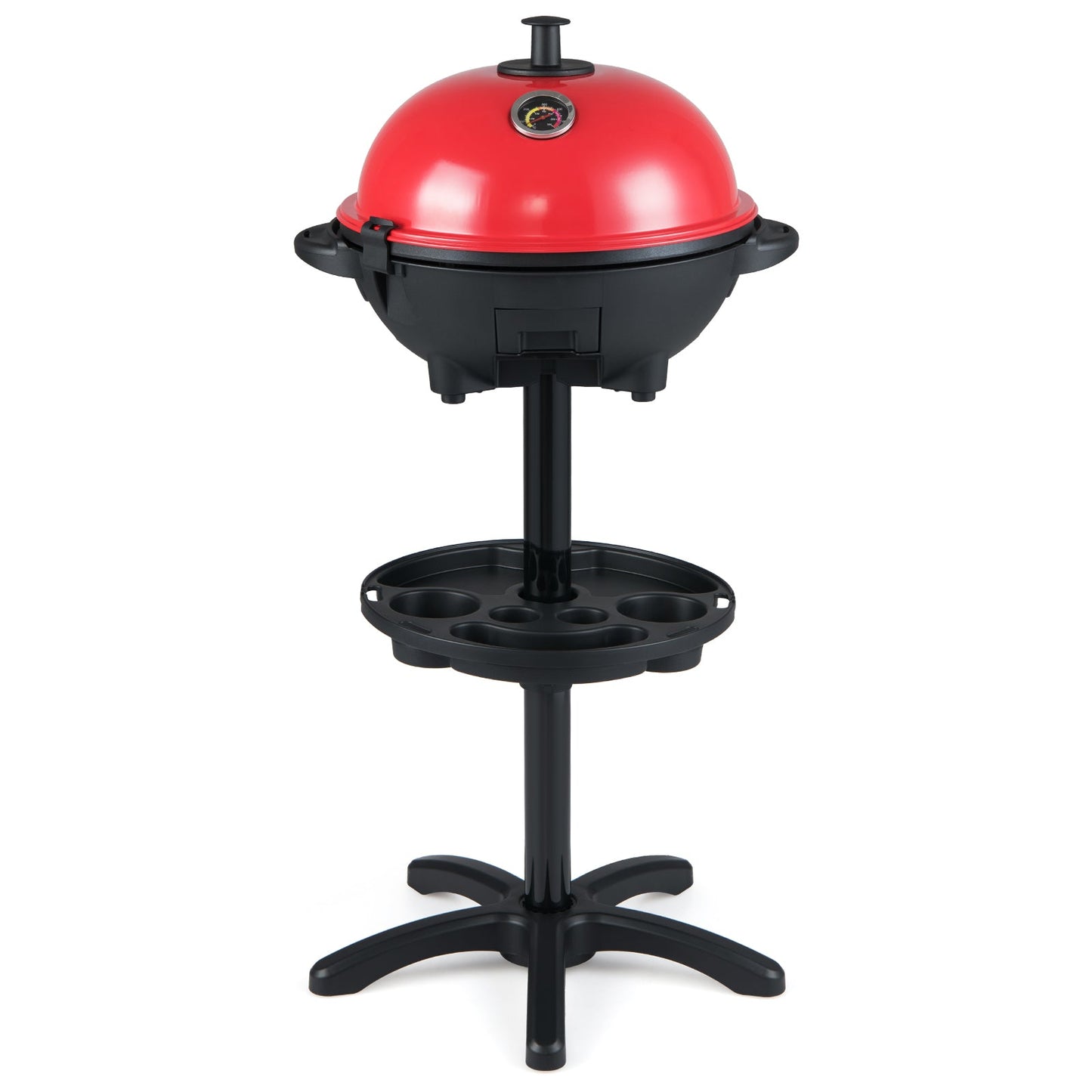 Parrilla eléctrica para barbacoa de 1200 W, para interior y exterior, con placa antiadherente de 2 zonas, color negro