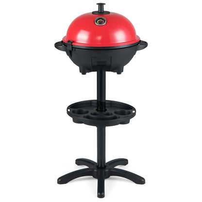 Parrilla eléctrica para barbacoa de 1200 W, para interior y exterior, con placa antiadherente de 2 zonas, color negro