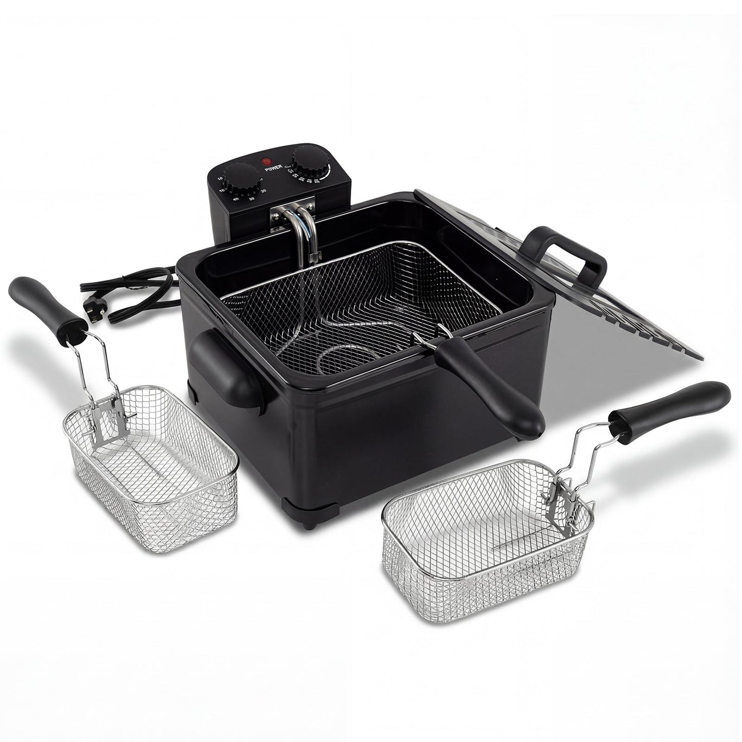 Freidora de 5.3QT con tres cestas