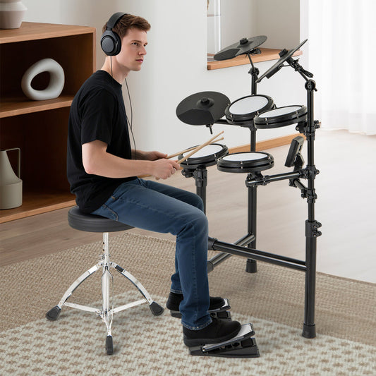 Electric Drum Set Foldable Drum Kit with 10 Demos and USB MIDI and 2 Drumsticks - Tampa Home & Garden Store