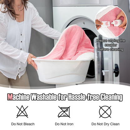 Manta Eléctrica Térmica con 10 Niveles de Calefacción-Rosa