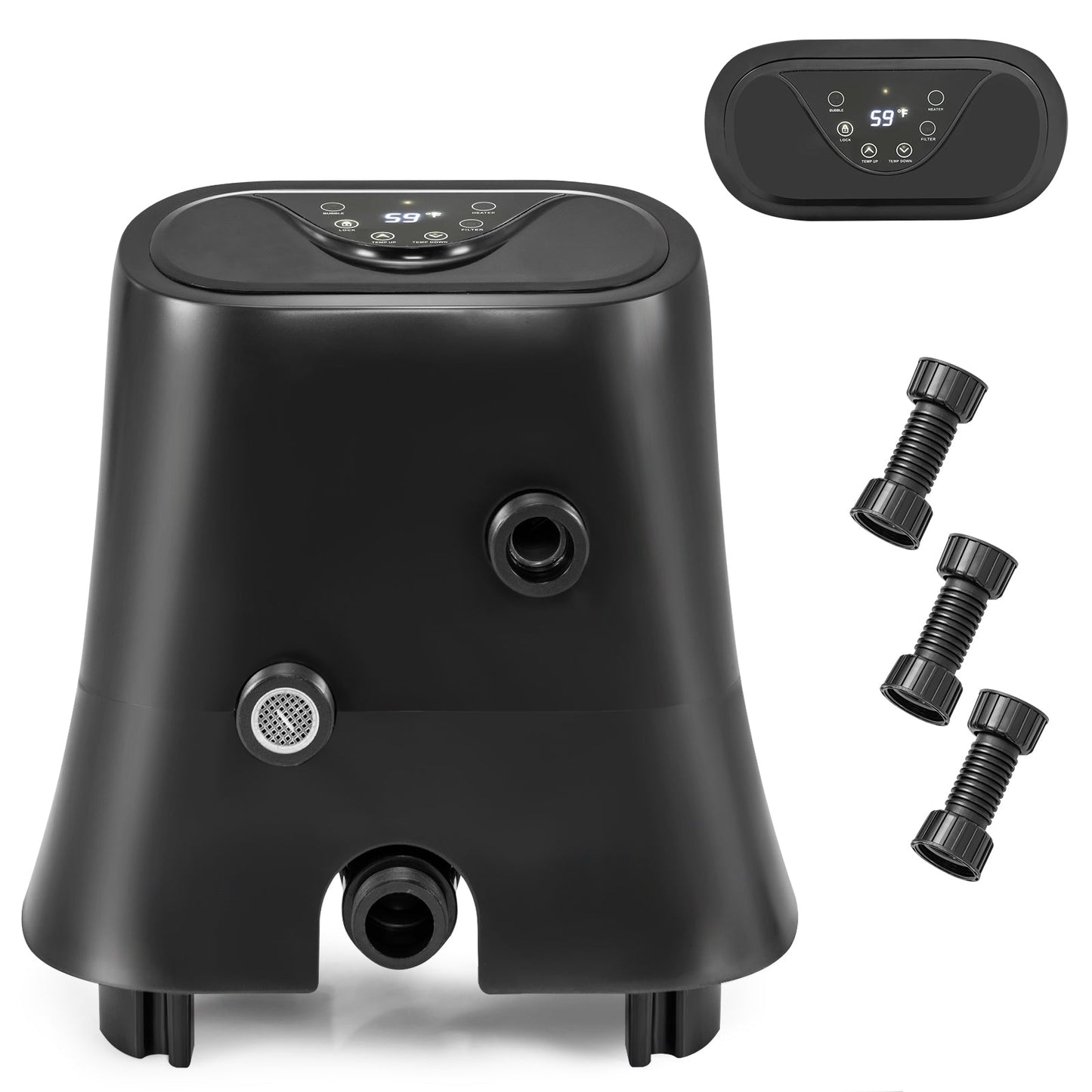 1350W heater pump for pools with touch panel LED display black DirectDeals on Tampa Home & Garden Store
