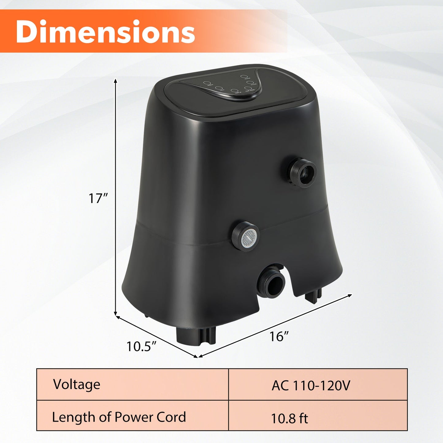 1350W electric heater pump with touch panel, black DirectDeals pool heater on Tampa Home & Garden Store